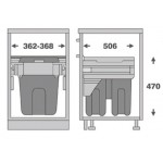 MD40-18GR Double Waste Bins with Soft Closing MD40-18GR Double Waste Bins with Soft Closing